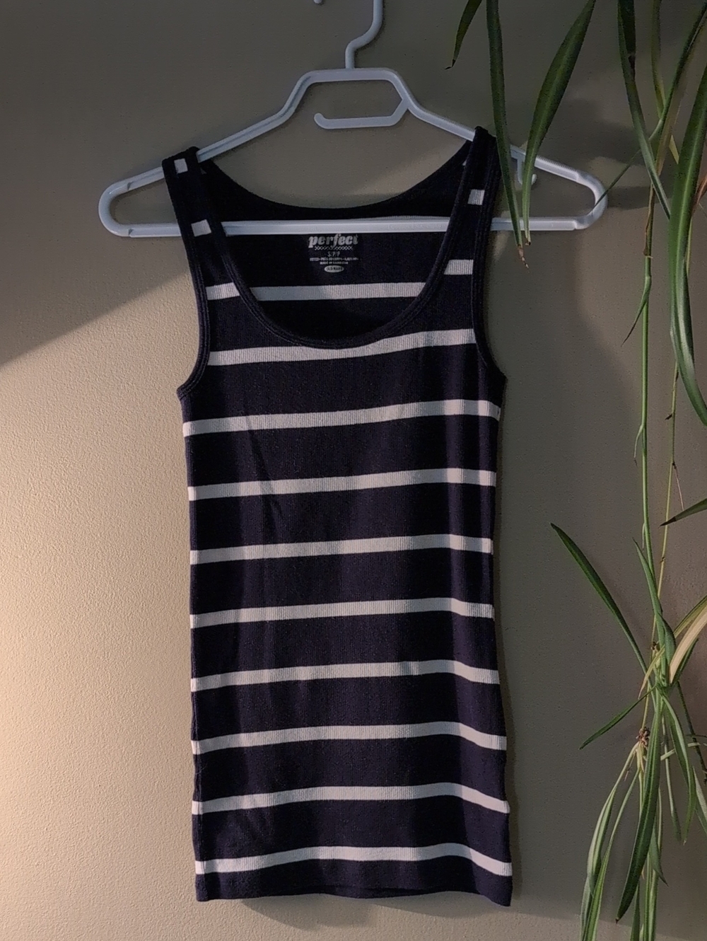 Old Navy Navy and White Striped Tank Top